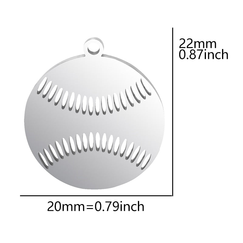 Ball Sports Symbol Necklace Baseball Size