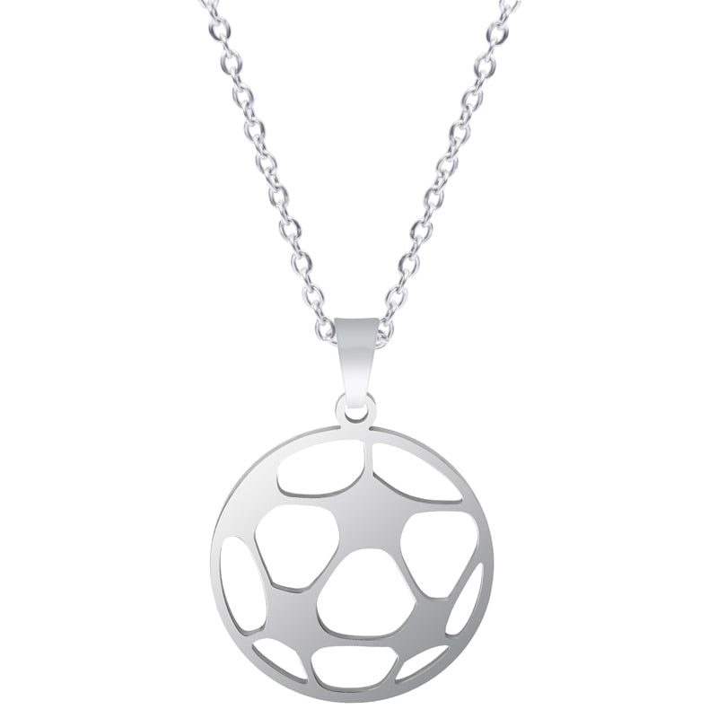 Ball Sports Symbol Necklace Soccer white BG