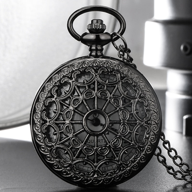 Antique Spider Web Black/Bronze Pocket Watch1