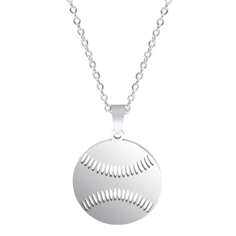 Ball Sports Symbol Necklace Baseball white BG