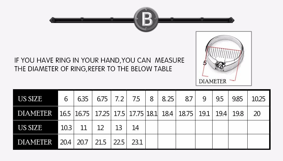 New Design Stainless Steel Unique Ring_chart size