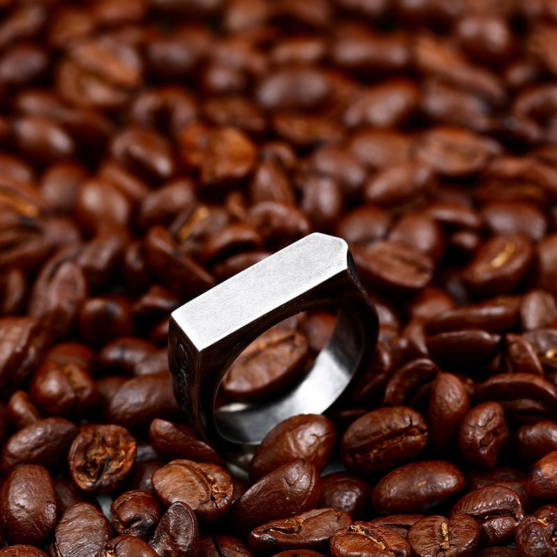 New Design Stainless Steel Unique Ring_coffee