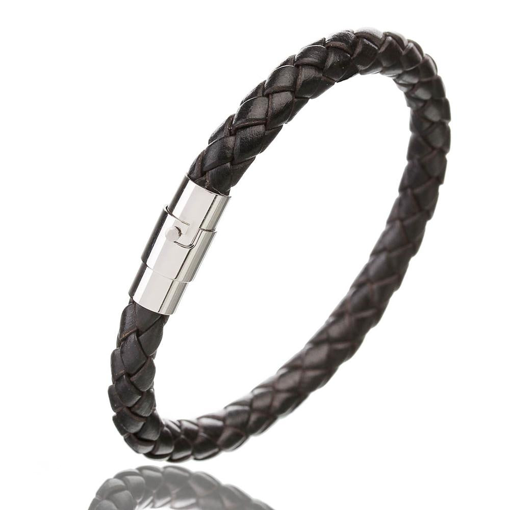 Handmade Leather Magnetic Clasp Bracelet