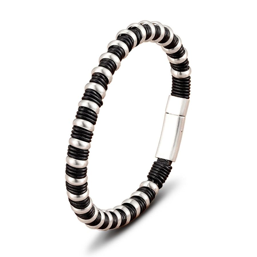 Braided Wrap Leather Bangle_steel4