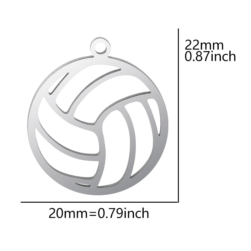 Ball Sports Symbol Necklace Volleyball Size