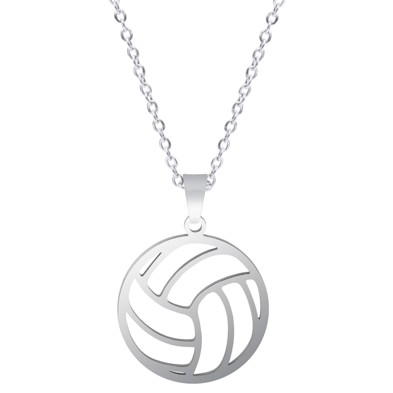Ball Sports Symbol Necklace Volleyball white BG