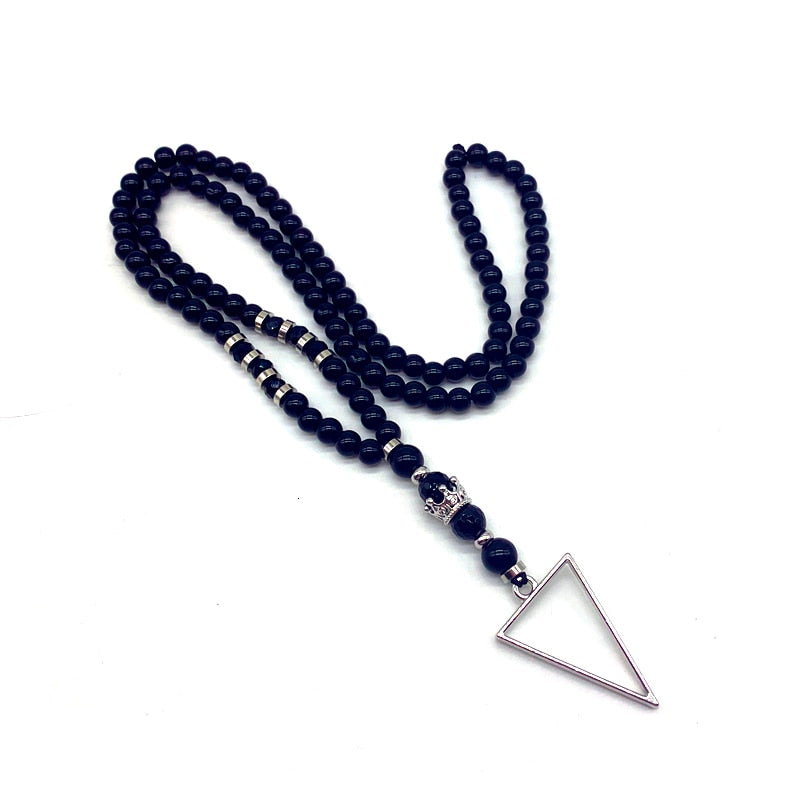 Triangle Crown Handmade Strand Bead Necklace