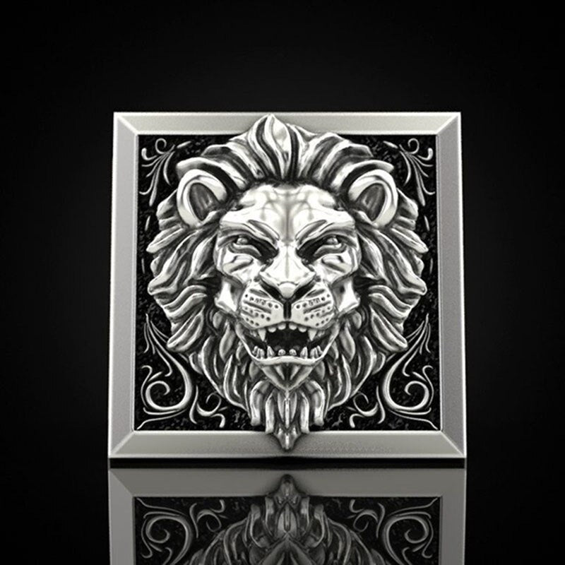 Kingdom-Lionhead Design Biker Ring Set6
