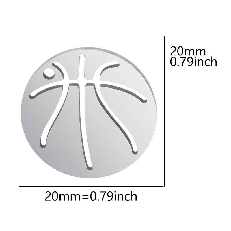 Ball Sports Symbol Necklace Basketball Full Size