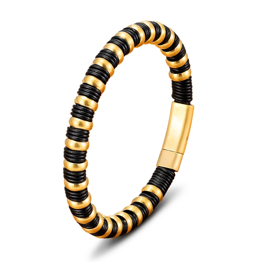 Braided Wrap Leather Bangle_gold3