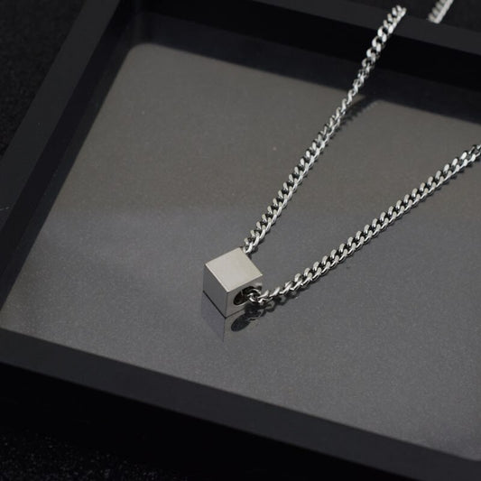 Steel Cube Necklace