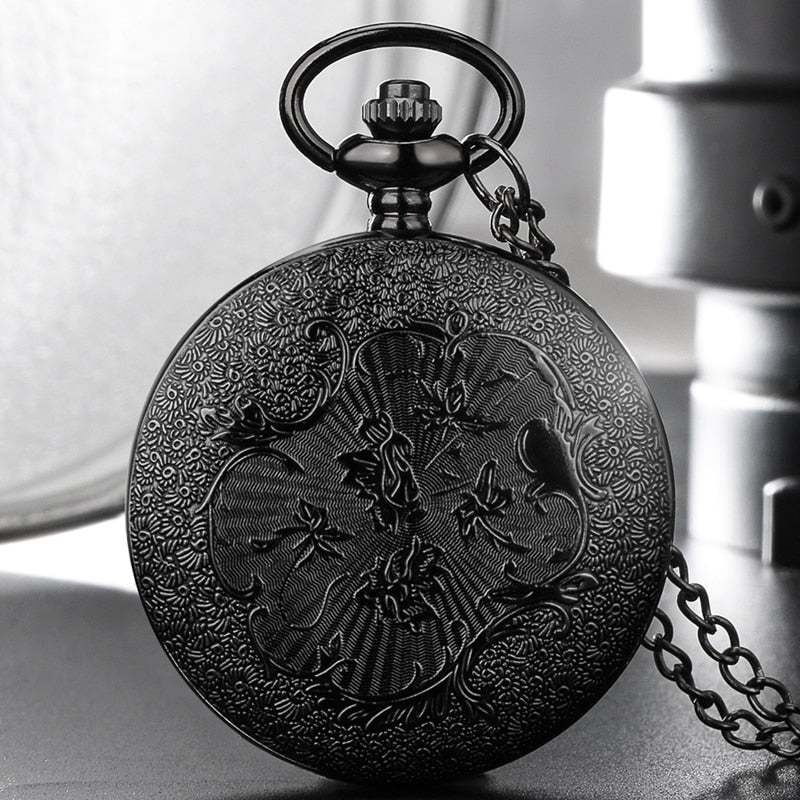 Antique Spider Web Black/Bronze Pocket Watch3