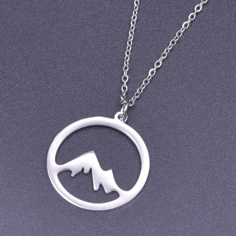 Mountain Hill Symbol Necklace Lying Detail