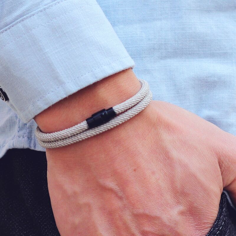 Minimalist Rope Bracelet for Men_grey