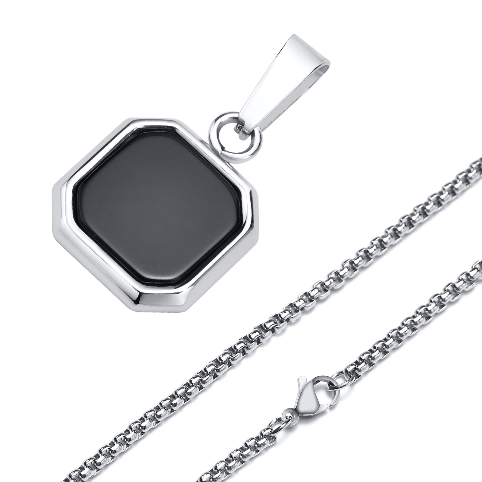 Stylish Geometric Square Stone Necklace