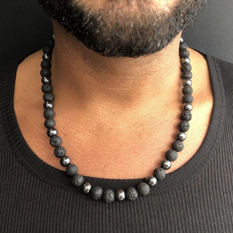 Lava Stone Bead Necklace