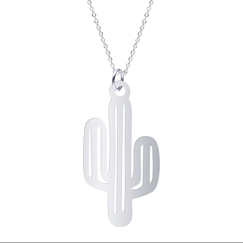 Cactus Design Necklace white BG