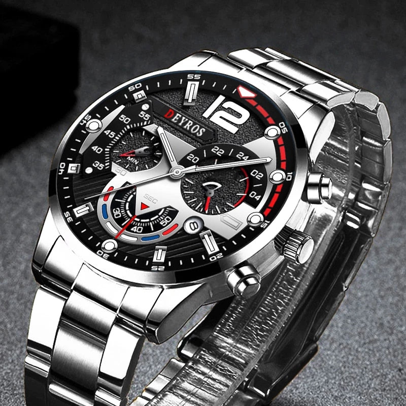 Stainless Steel Luxury Quartz Watch_2